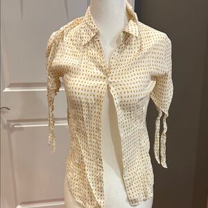 Philosophy Cream and Gold Button Down Shirt